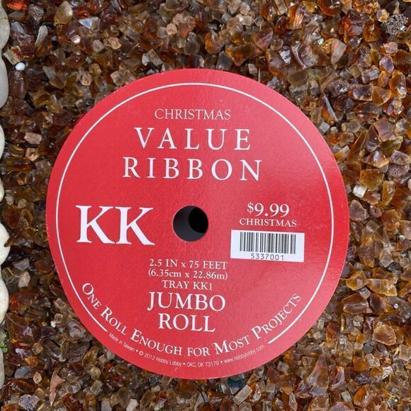 KK Black & Red Check Wire Ribbon One Roll. New! 2.5" 50 Feet Holidays Xmas Camp - Picture 3 of 3